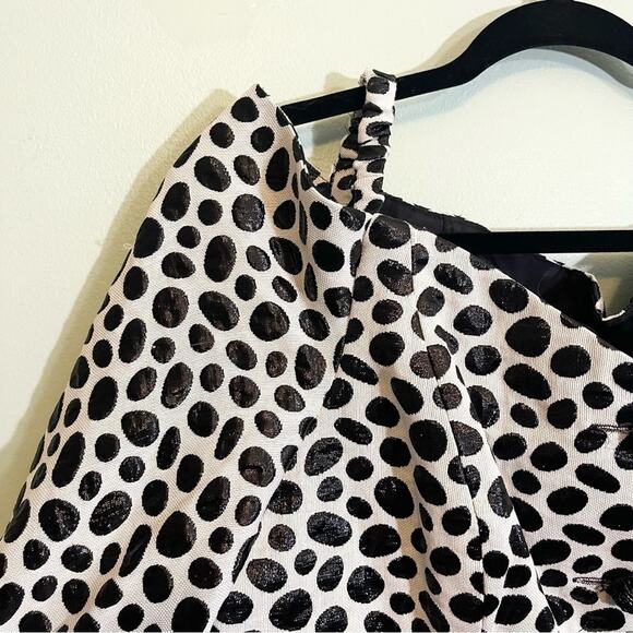 A.J. Bari Women's Vintage Polka Dot Sweetheart Neck Off Shoulder Button-Up 14 - Picture 3 of 16